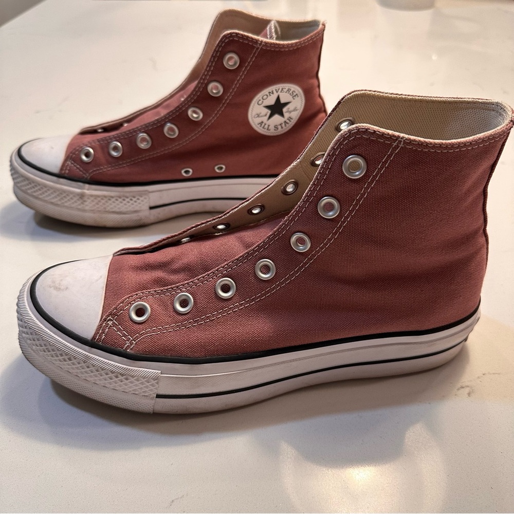 Converse High-Top Platform Sneakers - Dusty Rose